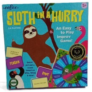 NEW eeBoo "Sloth in a Hurry Game" 2-4 Players Age 5+ An Improv‎ Game 2019
